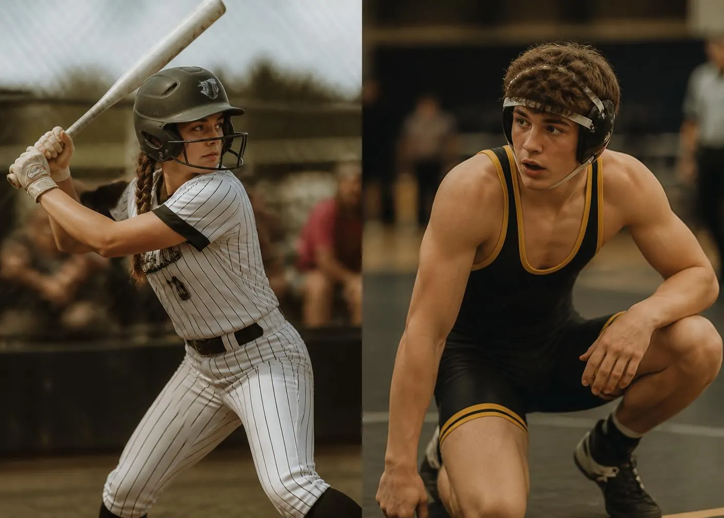 Young athletes competing in different sports